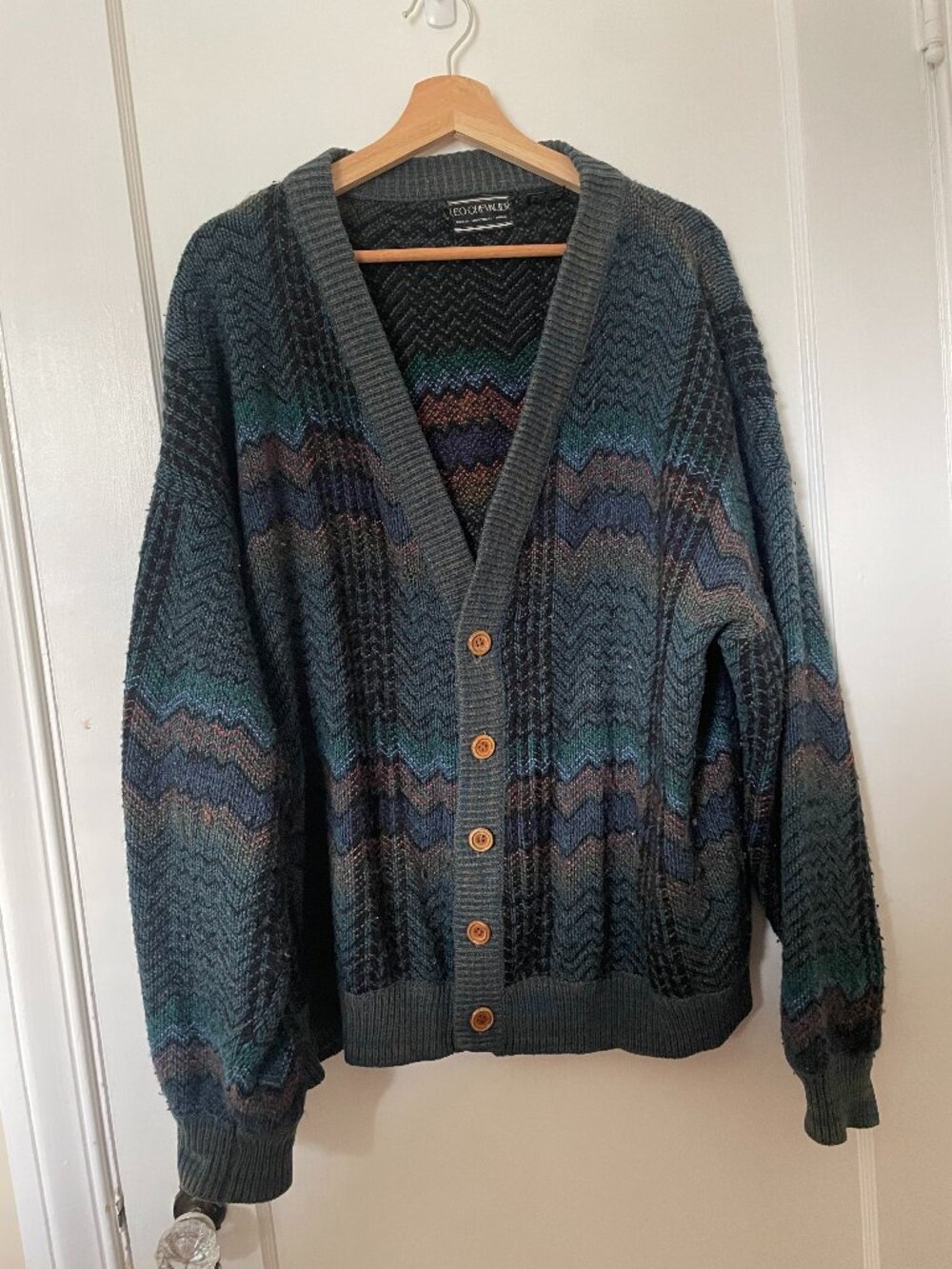 Wool-blend English Professor Cardigan - Size Medium